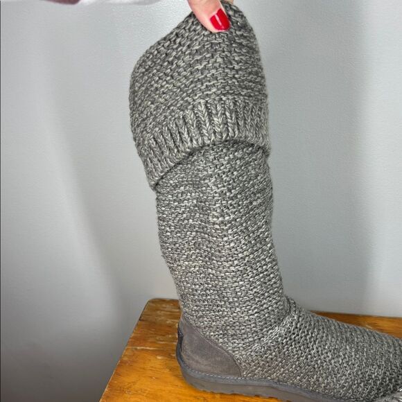 UGG Charcoal Knit Boots with Button Accents - Picture 4 of 7